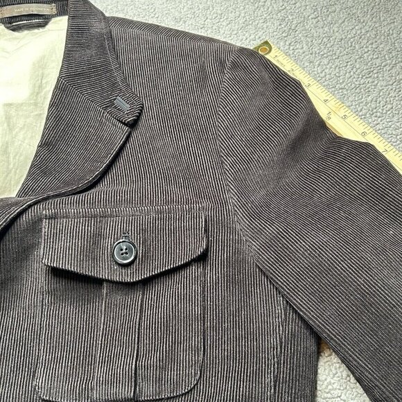 Tasso Elba Jacket Mens L 42-44 Brown Corduroy Barn Chore Cargo Pockets Blazer - Picture 10 of 14